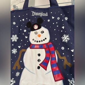 Disney Parks Walt Disney World Mickey Snowman Holiday Tote Bag